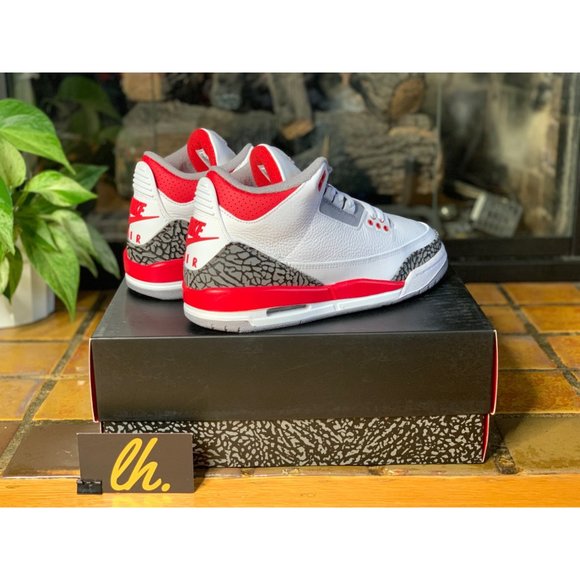 Youth 7y Air Jordan Retro 3 “Fire Red” Athletic Basketball Sneakers DM0967-160 - Picture 6 of 10